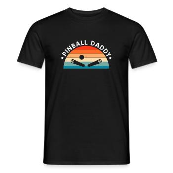 Pinball Daddy Vintage Retro Pinball Machine Shirt - T-shirt homme - noir - Devant - AI Model Male 178 light (178cm)
