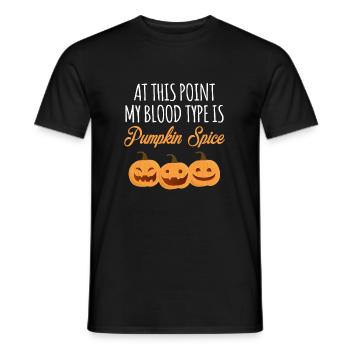 At This Point My Blood Type Is Pumkin Spice - Men's T-Shirt - black - Front - AI Model Male 178 light (178cm)