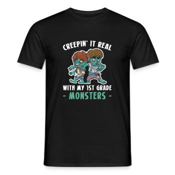 Creeping It Real avec ma chemise de monstres de 1ère année - T-shirt homme - noir - Devant - AI Model Male 178 light (178cm)