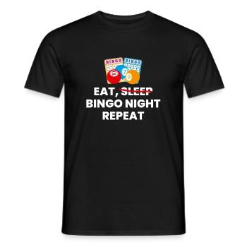 Eat Sleep Bingo Repeat Shirt - Männer T-Shirt - Schwarz - Vorne - AI Model Male 178 light (178cm)