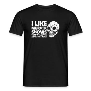 J’aime les séries de meurtres... Cadeau chemise d’Halloween - T-shirt homme - noir - Devant - AI Model Male 178 light (178cm)