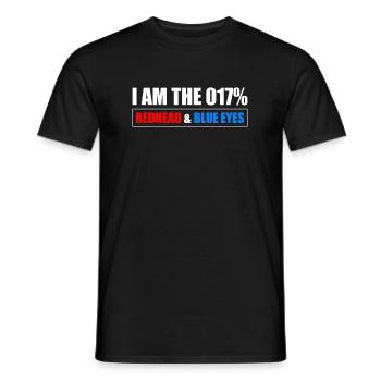 At The 0.17% Redhead & Blue Eyes - Men's T-Shirt - black - Front - AI Model Male 178 light (178cm)
