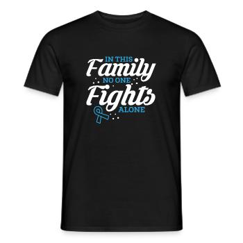 Dans cette famille, personne ne se bat seul Chemise - T-shirt homme - noir - Devant - AI Model Male 178 light (178cm)
