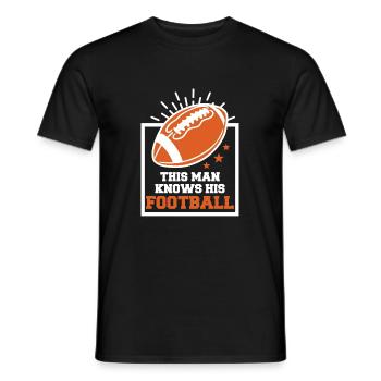This Man Knows His Football Shirt - Männer T-Shirt - Schwarz - Vorne - AI Model Male 178 light (178cm)