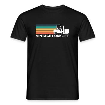 Vintage Retro Forklift Gabelstapler Shirt - Männer T-Shirt - Schwarz - Vorne - AI Model Male 178 light (178cm)