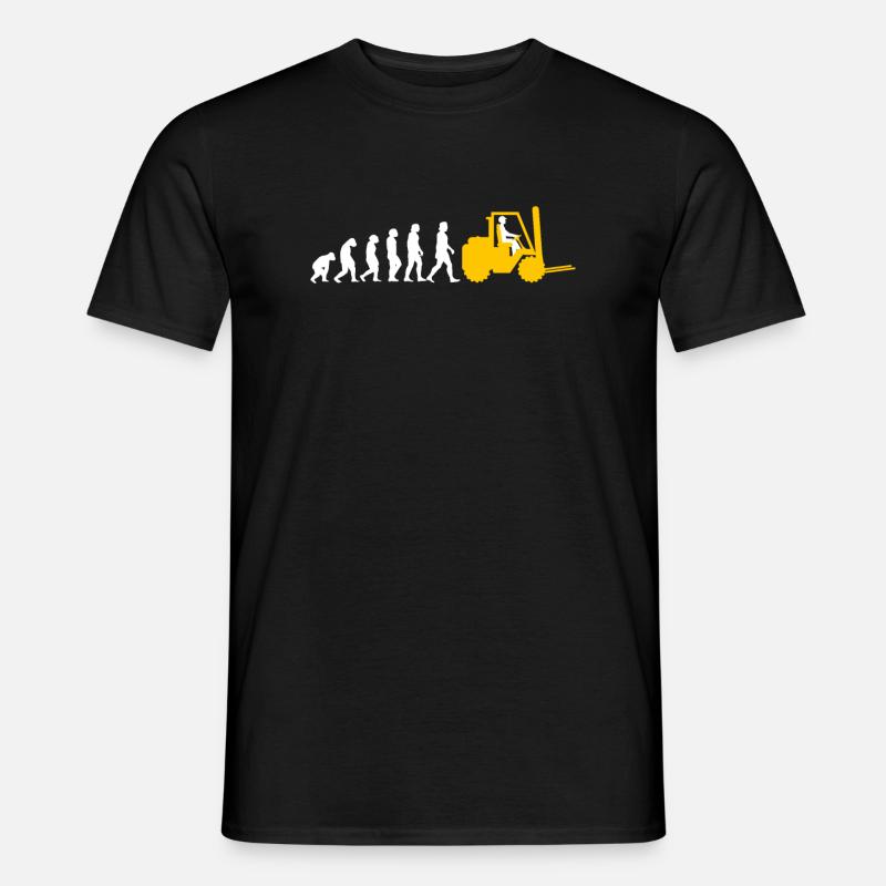 Evolution Gabelstapler Shirt Geschenk - Männer T-Shirt - Schwarz