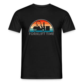 Vintage Retro Gabelstapler Shirt Geschenk - Männer T-Shirt - Schwarz - Vorne - AI Model Male 178 light (178cm)