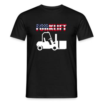 USA Flag America Flag Chariot élévateur - T-shirt homme - noir - Devant - AI Model Male 178 light (178cm)