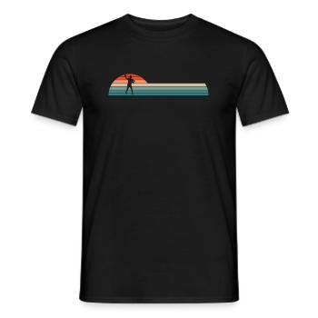 Vintage Retro Quarterback Shirt Football Gift - Men's T-Shirt - black - Front - AI Model Male 178 light (178cm)