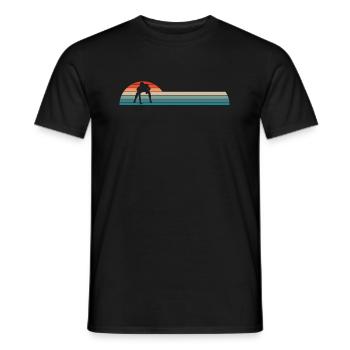 Vintage Retro Lineman Linebacker Football Shirt - Men's T-Shirt - black - Front - AI Model Male 178 light (178cm)