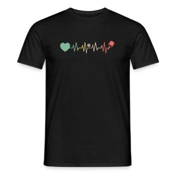 Herzschlag Herzlinie Herzfrequenz Pickleball - Männer T-Shirt - Schwarz - Vorne - AI Model Male 178 light (178cm)