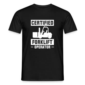 Certified Forklift Operator Shirt Gabelstapler - Männer T-Shirt - Schwarz - Vorne - AI Model Male 178 light (178cm)
