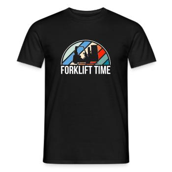 Chariot élévateur Time Shirt Cadeau Chariot élévateur - T-shirt homme - noir - Devant - AI Model Male 178 light (178cm)