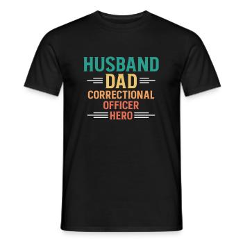 Mari Papa Agent correctionnel Héros - T-shirt homme - noir - Devant - AI Model Male 178 light (178cm)