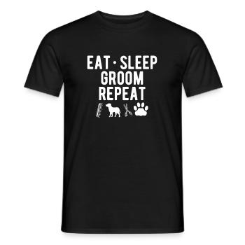 Manger Sommeil Groom Repeat Shirt Chien Coiffeur - T-shirt homme - noir - Devant - AI Model Male 178 light (178cm)