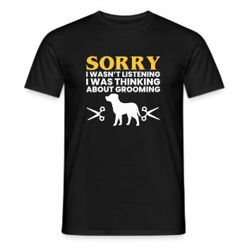 Désolé de ne pas avoir écouté je pensais à.. - T-shirt homme - noir - Devant - AI Model Male 178 light (178cm)