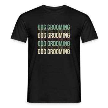 Chemise de coiffeur pour chien Retro Vintage Retro Groomer - T-shirt homme - noir - Devant - AI Model Male 178 light (178cm)