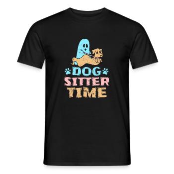 Dog Sitter Time Shirt Geschenk - Männer T-Shirt - Schwarz - Vorne - AI Model Male 178 light (178cm)