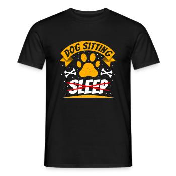 Dog Sitting Sleep Shirt geschenk - Männer T-Shirt - Schwarz - Vorne - AI Model Male 178 light (178cm)
