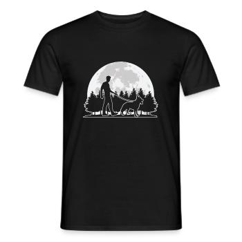 Mond Hunde Sitter Shirt Geschenk - Männer T-Shirt - Schwarz - Vorne - AI Model Male 178 light (178cm)
