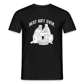Meilleur cadeau jamais chemise berceau de Noël - T-shirt homme - noir - Devant - AI Model Male 178 light (178cm)