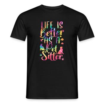 Life Is Better As A Pet Sitter Shirt - Männer T-Shirt - Schwarz - Vorne - AI Model Male 178 light (178cm)