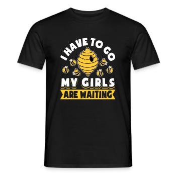 I Have To Go My Girls Are Waiting Shirt - Männer T-Shirt - Schwarz - Vorne - AI Model Male 178 light (178cm)