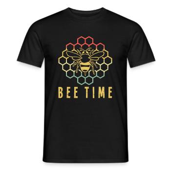Bee Time Vintage Retro Imker Shirt Geschenk - Männer T-Shirt - Schwarz - Vorne - AI Model Male 178 light (178cm)