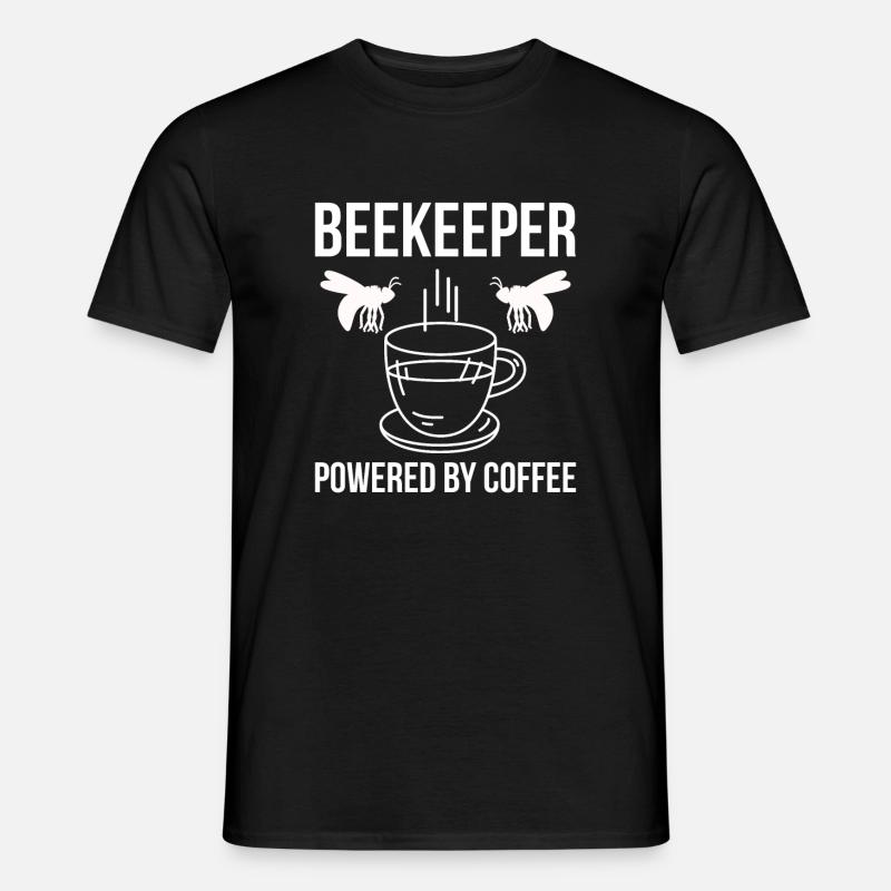 Beekeeper Powered By Coffee - Männer T-Shirt - Schwarz