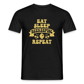 Eat Sleep Beekeeping Repeat Shirt Beekeeper - Men's T-Shirt - black - Front - AI Model Male 178 light (178cm)