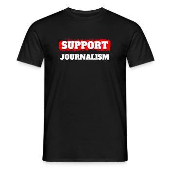 Support Journalism Journalist Shirt Gift - Men's T-Shirt - black - Front - AI Model Male 178 light (178cm)
