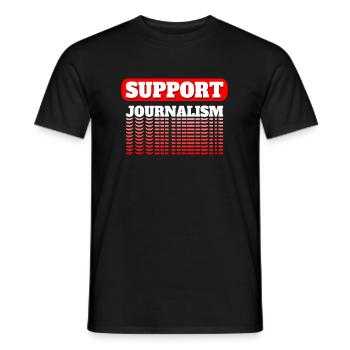Support Journalism Journalist Shirt Gift - Men's T-Shirt - black - Front - AI Model Male 178 light (178cm)