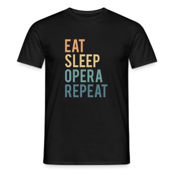 Eat Sleep Opera Repeat Shirt Geschenk - Männer T-Shirt - Schwarz - Vorne - AI Model Male 178 light (178cm)