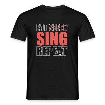 Manger dormir chanter répéter chemise - T-shirt homme - noir - Devant - AI Model Male 178 light (178cm)