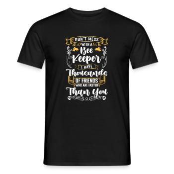 Dont Mess With A Bee Keeper Shirt Beekeeper - Men's T-Shirt - black - Front - AI Model Male 178 light (178cm)