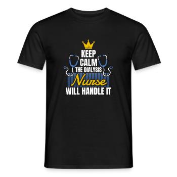 Keep Calm The Dialysis Nurse Will Handle It - Men's T-Shirt - black - Front - AI Model Male 178 light (178cm)