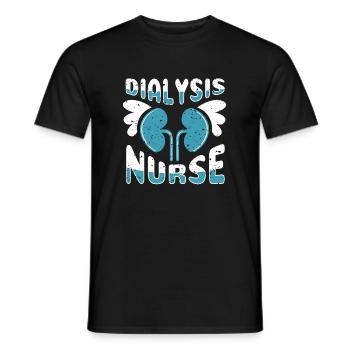 Cadeau de chemise d’infirmière en dialyse - T-shirt homme - noir - Devant - AI Model Male 178 light (178cm)