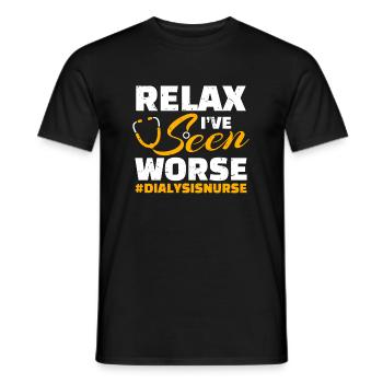 Relax Ive Seen Worse Dialysis Nurse - Men's T-Shirt - black - Front - AI Model Male 178 light (178cm)