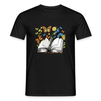 Bücher Shirt Geschenk - Männer T-Shirt - Schwarz - Vorne - AI Model Male 178 light (178cm)