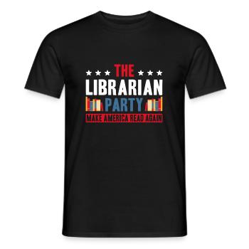 The Librarian Party Make America Read Again - Men's T-Shirt - black - Front - AI Model Male 178 light (178cm)
