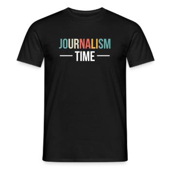 Journalism Time Shirt Gift, - Men's T-Shirt - black - Front - AI Model Male 178 light (178cm)