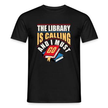 The Library Is Calling And I Must Go - Männer T-Shirt - Schwarz - Vorne - AI Model Male 178 light (178cm)