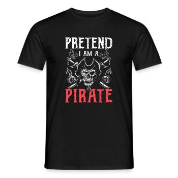 Pretend in A Pirate Shirt Gift - Men's T-Shirt - black - Front - AI Model Male 178 light (178cm)