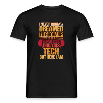 Chemise de dialyse Infirmière cadeau - T-shirt homme - noir - Devant - AI Model Male 178 light (178cm)