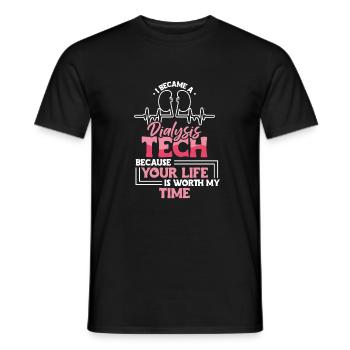 Dialysis Techn Nurse Shirt - Men's T-Shirt - black - Front - AI Model Male 178 light (178cm)