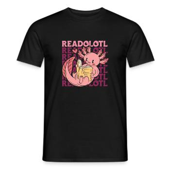 Redolotl Shirt Geschenk Bibliothek Bücher - Männer T-Shirt - Schwarz - Vorne - AI Model Male 178 light (178cm)