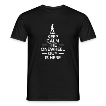 Restez calme Le gars de Onewheel est ici - T-shirt homme - noir - Devant - AI Model Male 178 light (178cm)