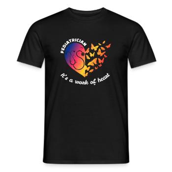 Pediatric Nurse Shirt Gift - Men's T-Shirt - black - Front - AI Model Male 178 light (178cm)