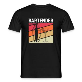Cadeau de chemise de barman - T-shirt homme - noir - Devant - AI Model Male 178 light (178cm)
