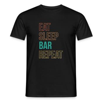 Eat Sleep Bar Repeat Shirt Bartender Barkeeper - Men's T-Shirt - black - Front - AI Model Male 178 light (178cm)